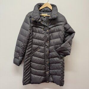 Michael Kors Like NEW Long Down Blend Puffer Winter Coat Gray Trim Size M